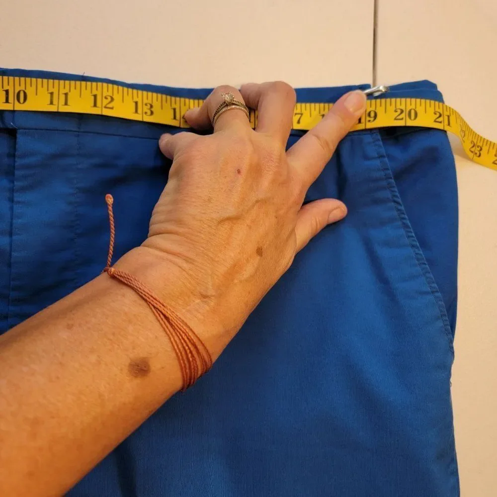 Divots Golf Shorts Men 40‎ Blue Adjustable Waistband Blue 9 inch